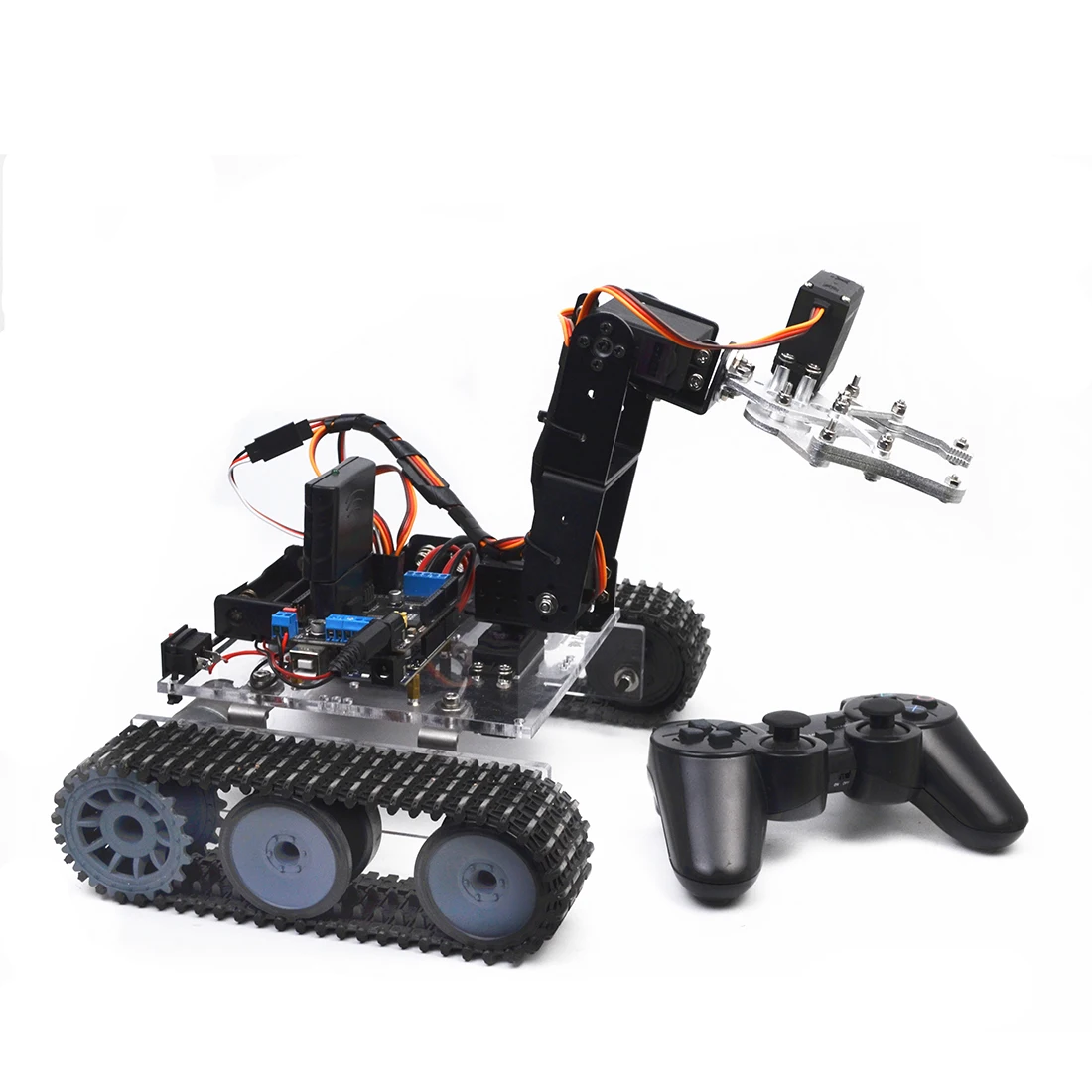 Offre spéciale bricolage réservoir Programmable 4DOF métal mécanique bras Robot Kit (sans batterie) modèle jouet éducatif cadeau pour enfant adulte