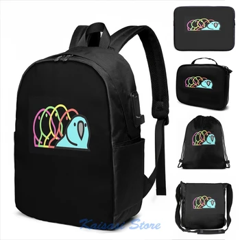 

Party Parrot - Slack Emoticon Parrot Style USB Charge Backpack men School bags Women bag Travel laptop bag