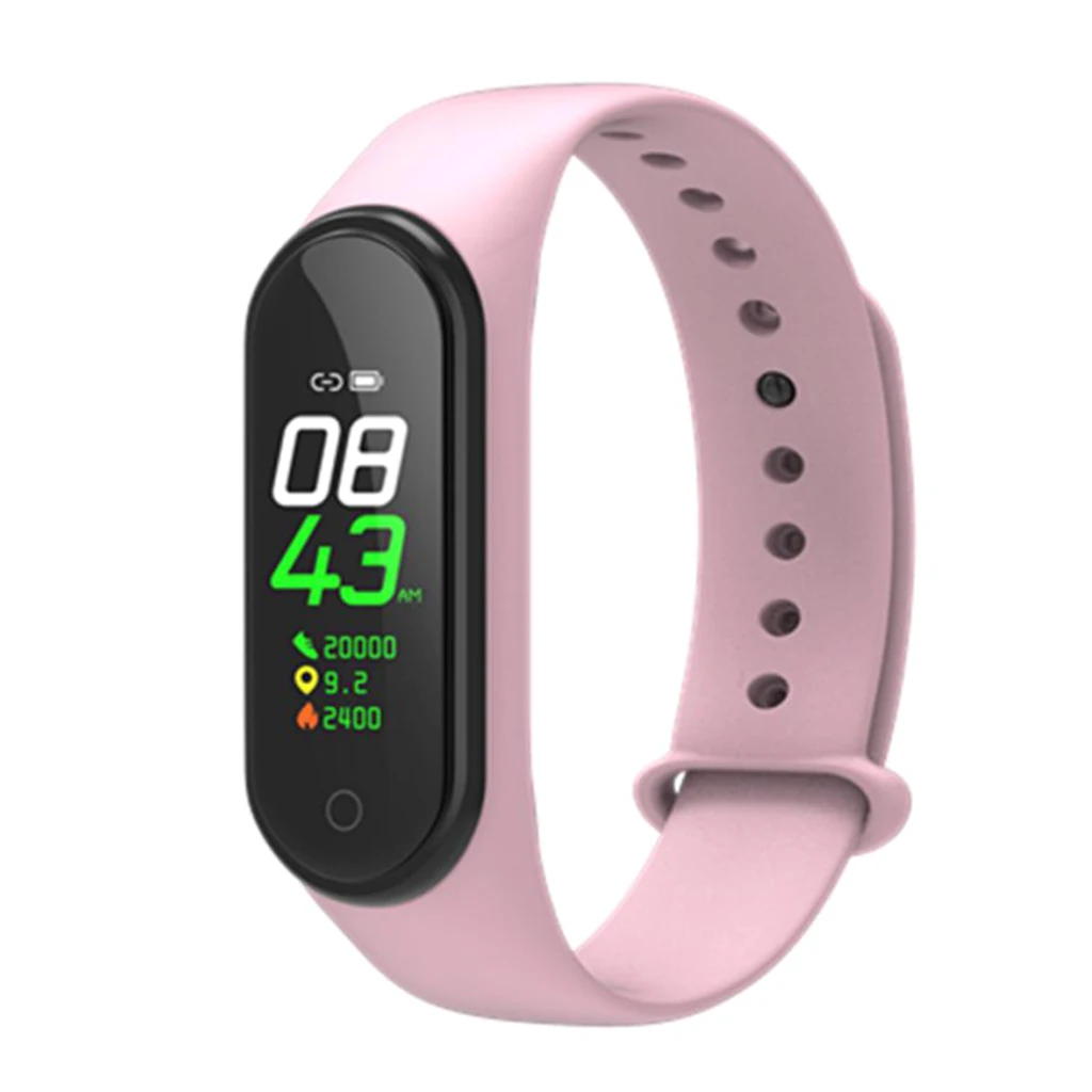 Pink HD 0,96 цветной экран Bluetooth Смарт-браслет часы монитор сердечного ритма фитнес-трекер Браслет водонепроницаемые Смарт-часы - Цвет: Pink