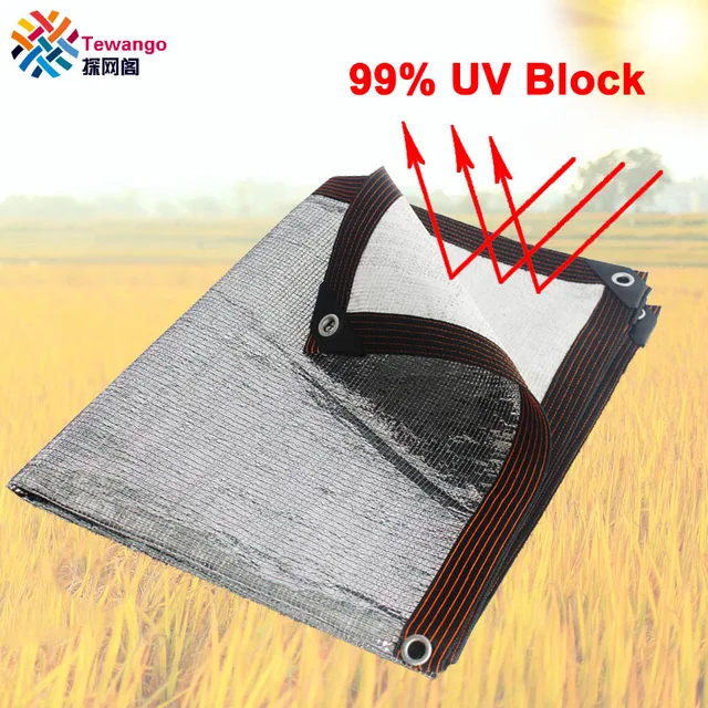 Tewango 99% Fényvisszaverő Alumínium Fólia Árnyékolás Háló Ezüst Árnyék Lap Tető Sátor Növények Menedék Képernyő Az Üvegházhoz