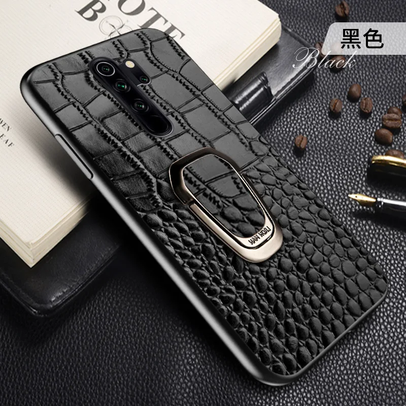 Discount Cheap 7ZpCT For Xiaomi Redmi Note 8 Case Luxury Genuine Leather Armor Car Magnetic Ring Holder Back Cover For Xiaomi Redmi Note 8 Pro Case