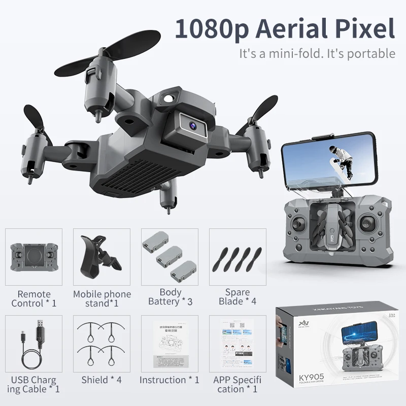 2022 KY905 New RC mini Drone 4K Professional HD Camera Aerial Photography WIFI Hight Hold Mode Quadcopter Toy Plane Helicopter camera quadcopter drone with camera and remote control RC Quadcopter