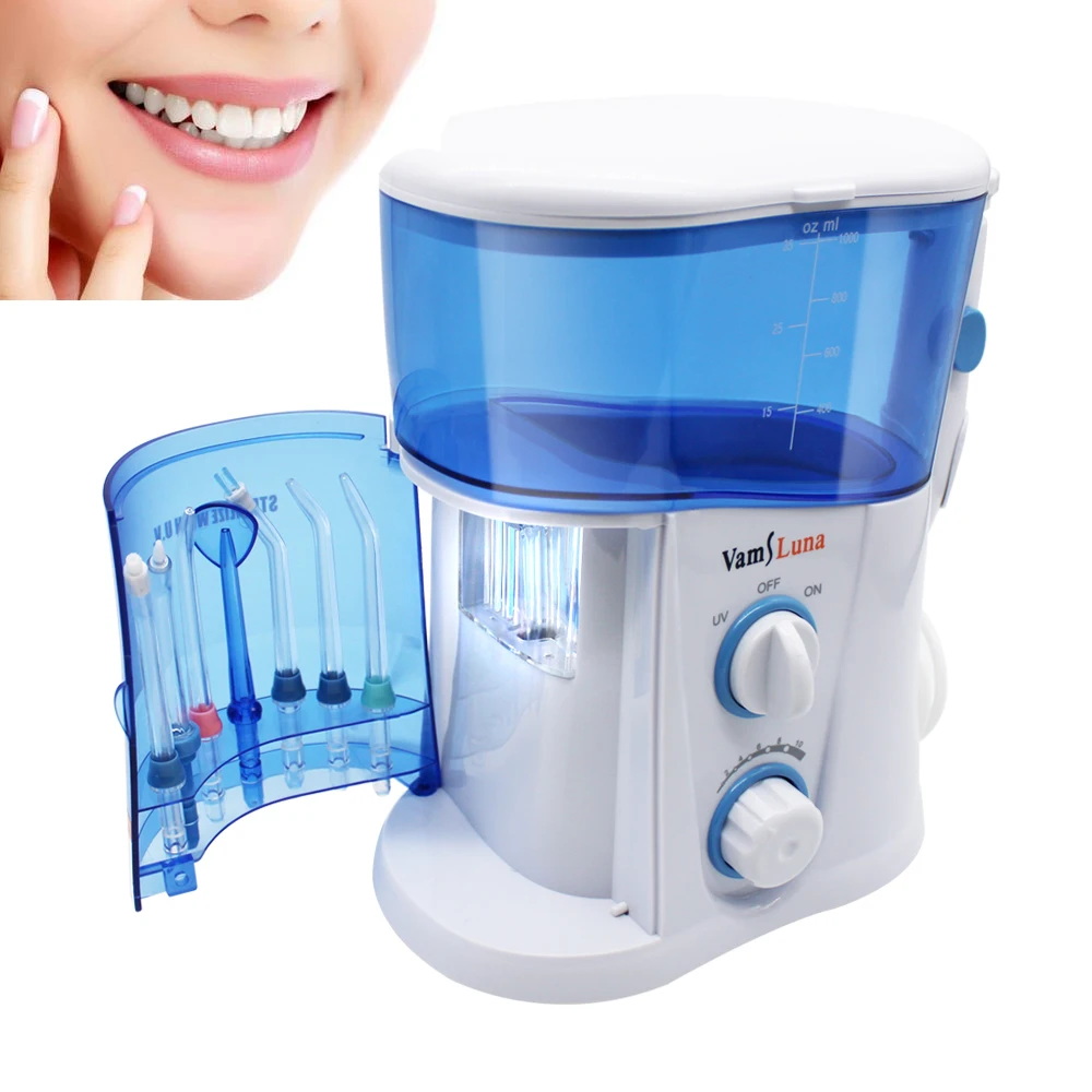 Skup Flosser irygator wodny irygator do zębów do zębów Brace Clean 1000ml irygator doustny z 7 wielofunkcyjnymi końcówkami Jet dla rodziny