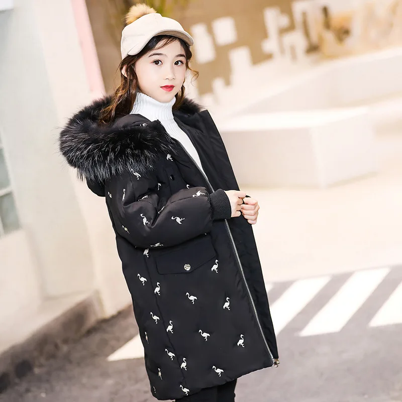 

Kids Girls Winter Jackets Duck Down Children Thick Warm Down Jackets Long Hooded Outerwear Coats Kids Down Girls Winter Coat