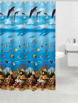 

Premium Canvas Fabric Shower Curtain with Garden Leafs,Geometric Designs,Patterns and Trailing Vines Made with 100% Polyester.