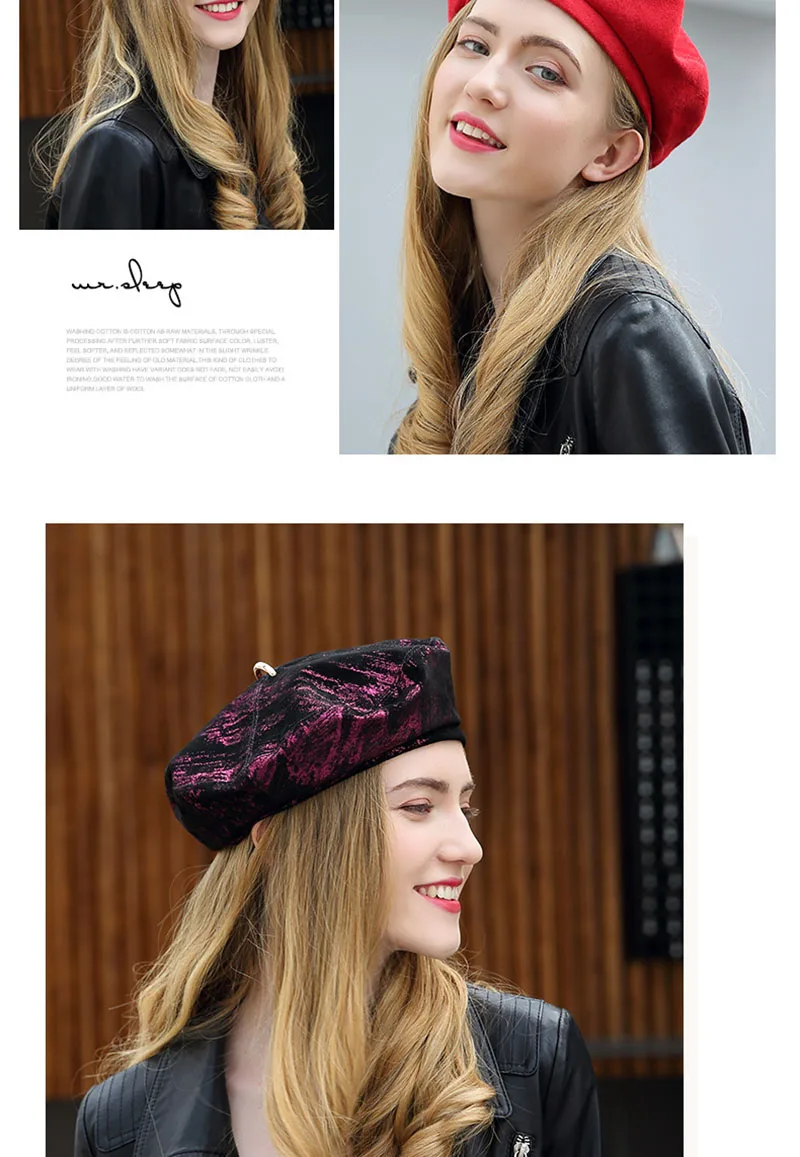 T-MAC женская элегантная Трендовая шапка из натуральной кожи, зимние теплые береты из овечьей кожи для женщин, новинка, женская брендовая шапка