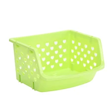  New Hot Durable Stackable Single-deck Hollow Fruit Vegetable Storage Box Colanders Strainer Kitchen Organizer Basket Shelf Racks 