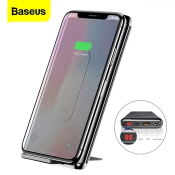 

Baseus 10000mAh Quick Charge 3.0 Power Bank Portable Qi Wireless Charger Powerbank For Xiaomi mi USB C PD Fast Wireless Battery