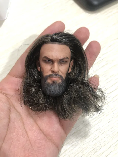 1/6 ratio Jason Momoa hair transplant PVC head carving 12-inch soldier man can move doll model head carving spot 2