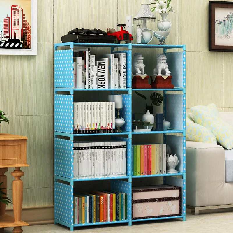 

Ya rea fan Double Row Bookshelf Organizing Students Storage Rack Minimalist Modern Floor Creative Steel Tube Combination Storage