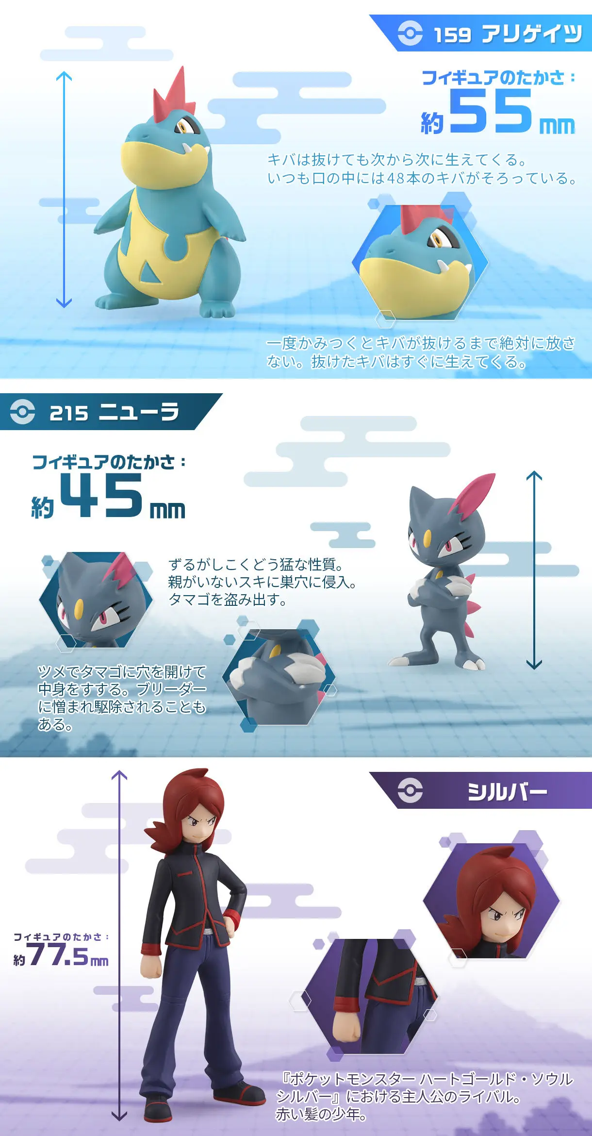 Bandai Limited Original Pokemon Pb 1 Scale World Doll Silver Alligates Nyula Croconaw Sneasel Action Figure Collection Model Action Figures Aliexpress