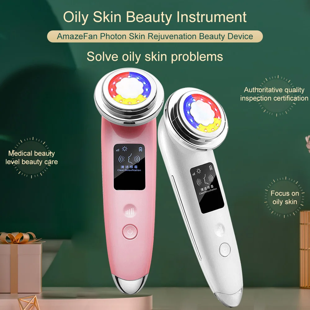 

RF EMS Beauty Instrument LED Photon Light Therapy Facial Skin Care Tool Device Face Lifting Tighten ems massager Beauty Machine