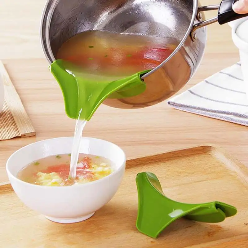 

Silicone Anti-spill Drain Pans Round Rim Deflector Liquid Soup Diversion Mouth Cooking Kitchen Tools