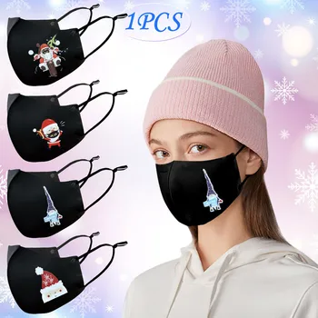 

1Pcs Adult Unisex Lovely Christmas Printing Face Mask Washable Reusable Windproof Breathable Dustproof Face Mask mascarillas