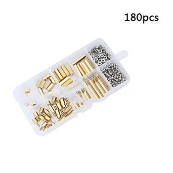 

180pcs M2.5 Single Pass Double Pass Hex Copper Column With Screw Nut Fasteners Assortment Set