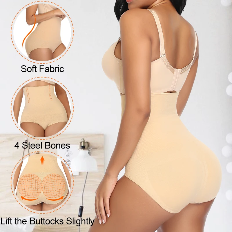 High Waist Tummy Control Underwear for Women, No Muffin Top Panites Waist  Trainer Shapewear Brief Body Shaper, Beige, XX-Large : :  Clothing, Shoes & Accessories