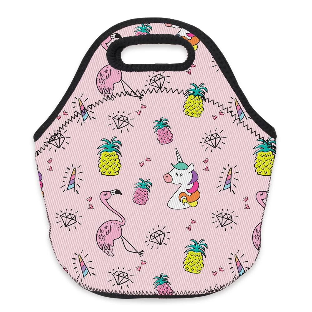 Deanfun 3D печатных Розовый фламинго Ланч сумка из неопрена мешок еды с молнией милый Ланч мешок для детей 73138
