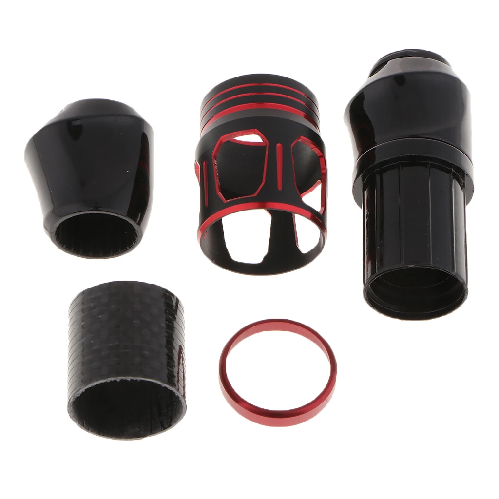 Fishing Reel Seat Set Aluminum Alloy Plastic Locking Nut Decorative Trim Ring Rod Repair Fishing Reel Seat Fishing Tools