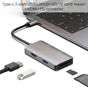 

USB C HUB Type C to Multi USB 3.0 HUB HDMI Adapter Dock TF Card Reader 4K PD Adapter for MacBook Pro USB-C Splitter 2 Port HUB