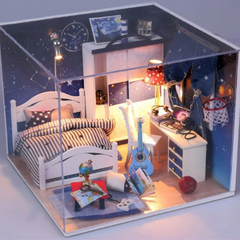 Ручной работы маленький дом DIY принцесса номер головоломка кабина мини-модель игрушки, чтобы отправить подарок на день рождения для девочек - Цвет: 4