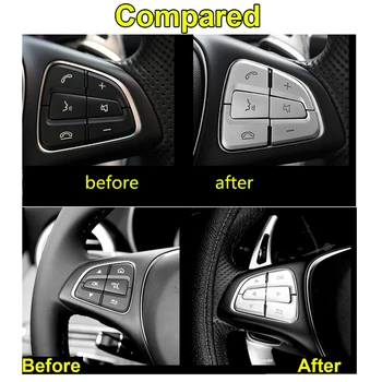 

Interior Button Cover Trim Inner Steering Wheel 12pcs Silver Car Replacement