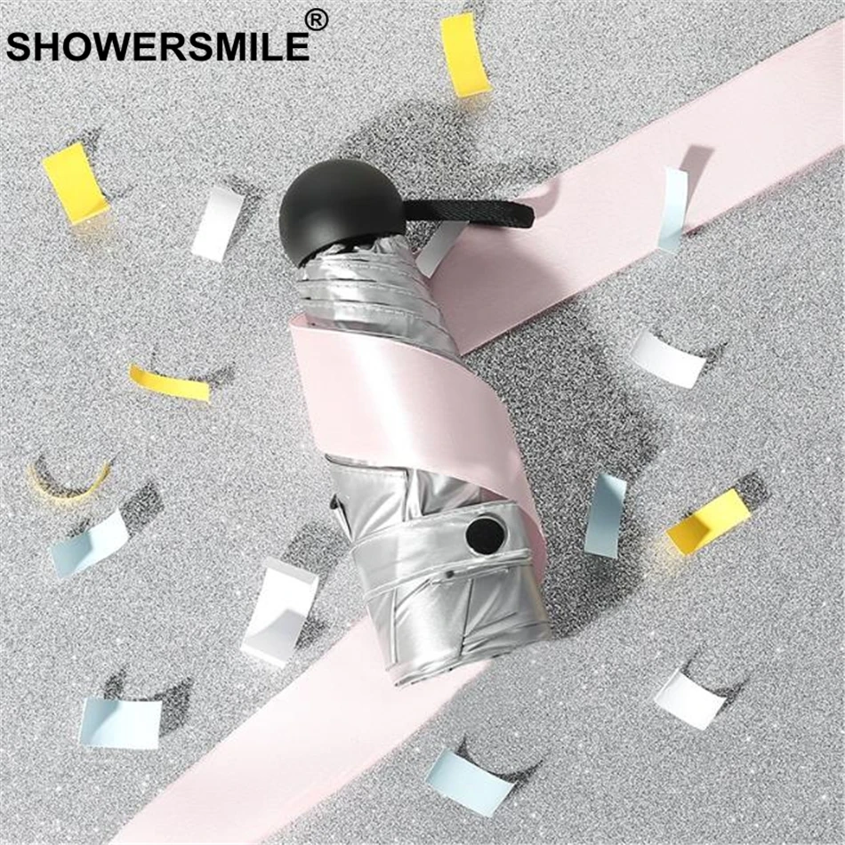 Карманный мини зонтик shouresmile женский с серебряным покрытием для улицы солнечный