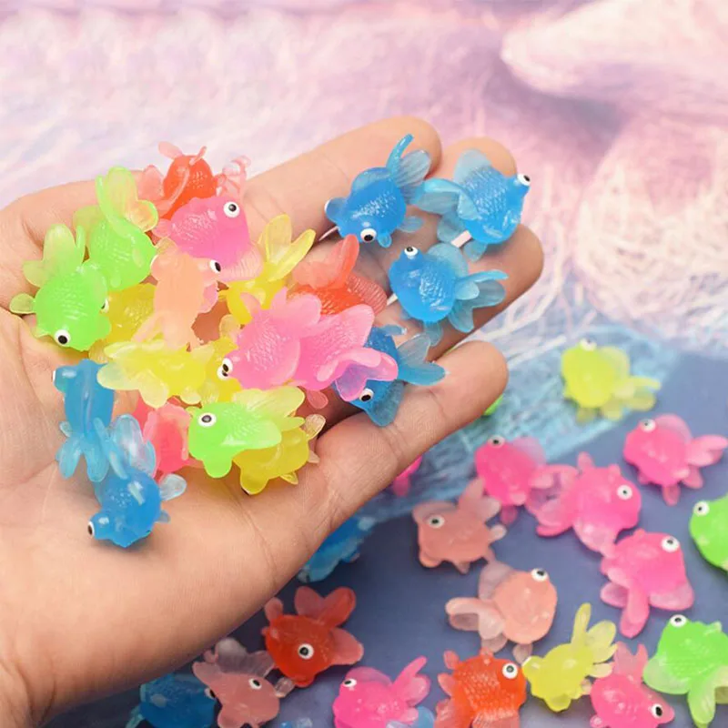 1PC Soft Rubber Gold Fish Baby Bath Toys Plastic Simulation Small Goldfish Water Toy Fun Kids Swimming Beach | Игрушки и хобби