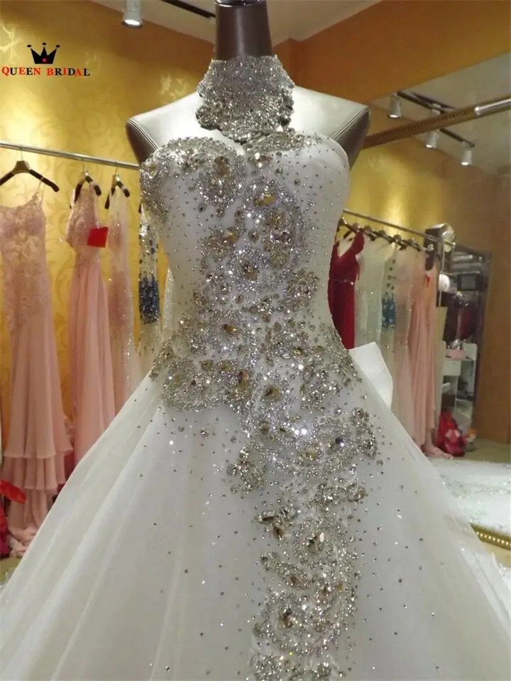 Real Sample Vestido De Noiva 2024 Ball Gown Sweetheart Tulle Lace Crystal Beaded Elegant Wedding Dresses Long Train KA04M