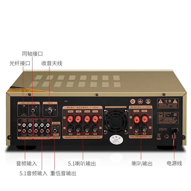 SU-115 усилитель 5,1 канальный 900 Вт/hifi Bluetooth USB/SD без потерь декодирование домашний ktv усилитель/три микрофона караоке хор