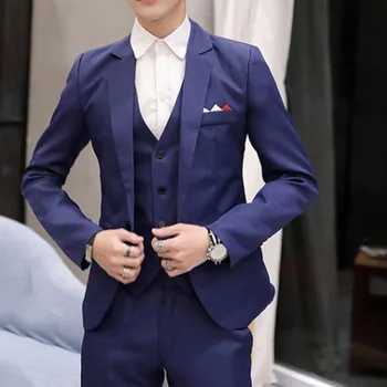 

2019 Business Men Blazers Casual One Button Mens Suit Jacket Spring Autumn Formal Slim Fit Suit Coats For Wedding Party Jacket