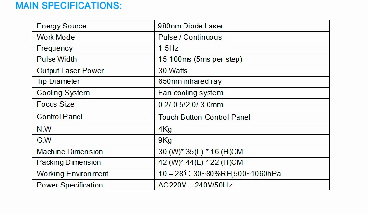 Горячая Лучшая цена MagicPlus паук машина для лечения вены 980nm диодный лазер сосудистого удаления