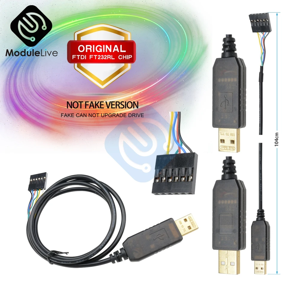 FTDI FT232RL USB to TTL RS232 Original Serial Adapter 6PIN Cable F// Raspberry Pi