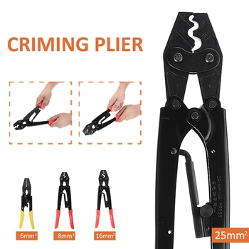 

0.5-25mm² Ratchet Crimper Cable Wire Cutter Terminal Crimping Plier Cord End Terminals Tool For Cable End-Sleeves With 4 Sizes