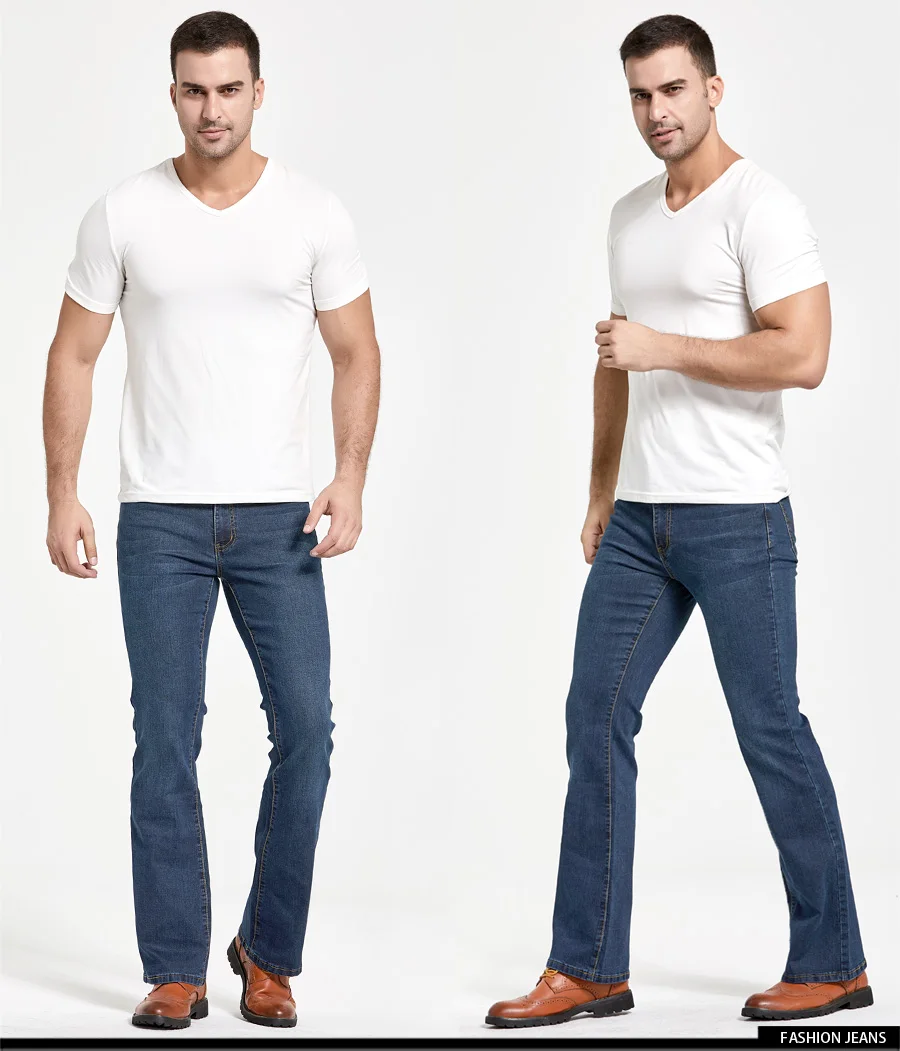 FIFY STORE Jeans coupe légèrement évasée pour Homme Stylé  