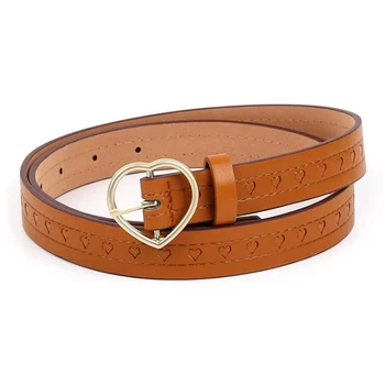 

2020 Luxury Belts for Women Marking Heart Shape Pin Buckle Belts Women High Quality PU Female Belts Wholesale