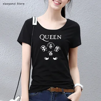 

new Glitter Rock Band Queen t shirt women t shirts 100% cotton summer tshirt women, vintage streetwear tee shirt homme harajuku
