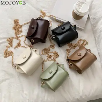 

Simple Women Mini PU Crossbody Bag Solid Satchel Lady Chain Small Shoulder Pouch Outdoor Shopping Accessaries Supplies