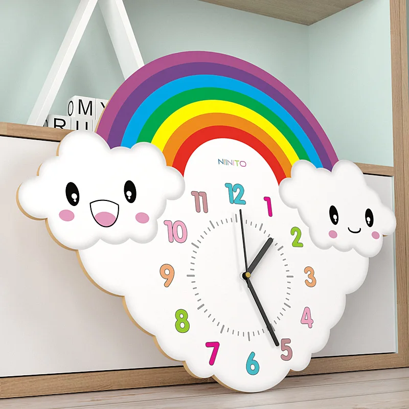 Unicornio Reloj Creativo Para NiÃ±as Reloj De Pared De Arcoíris De