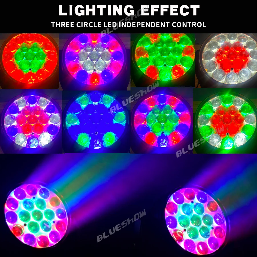 2PCS/lot 19x15w Wash Moving Head Light Flight Case LED Par Light Lyre Circle Round Function Led Zoom Wash Moving HeadStage Light 2