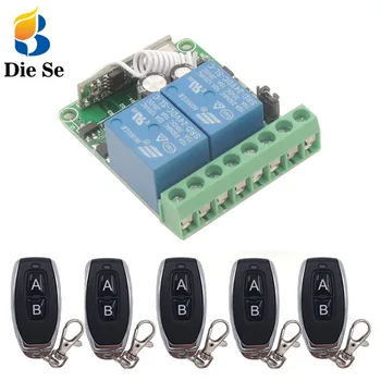 

433 MHz Remote Control Switch DC 12V 10A 2 Gang rf Relay Receiver and Transmitter for Current Positive and Negative control