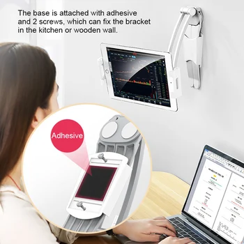 

HOT Desktop Phone Tablet Holder Lazy Bracket On the Wall Stand Adjustable for Home TI99