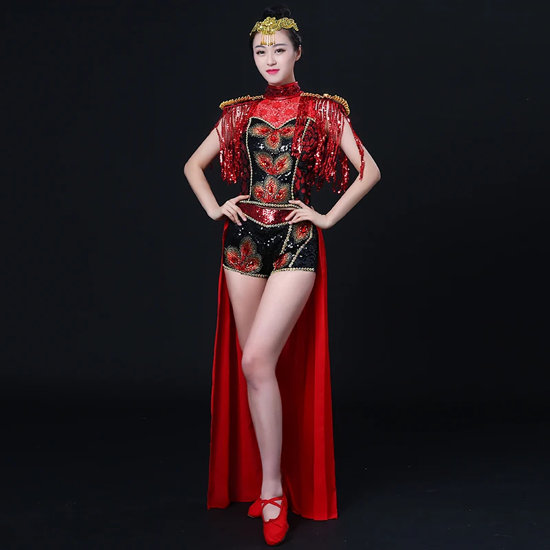 Горячие Дамы джаз танцевальные костюмы новые дамы кисточкой современные