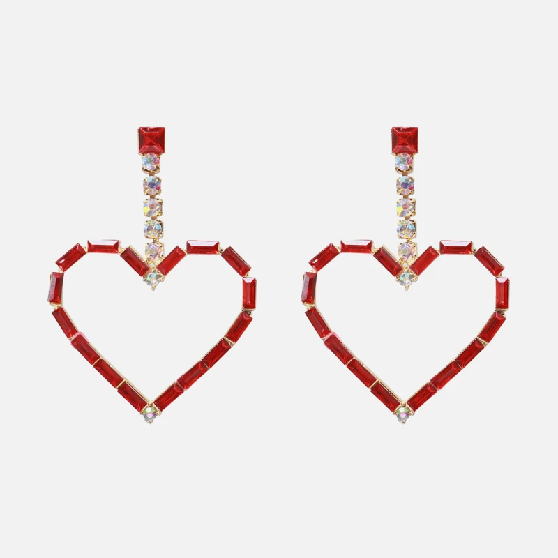 E1541-Red Ztech Сердце серии серьги для женщин статусные модные ювелирные изделия серьги декларации современные свадебные ювелирные изделия оптом - Окраска металла: E1541-Red