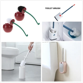 

Plastic Trump Toilet Brush with Base Toilet Brushes Wall-Mounted Long Handle Toilet Cleaner BrushBathroom Groove Sink Cleaner