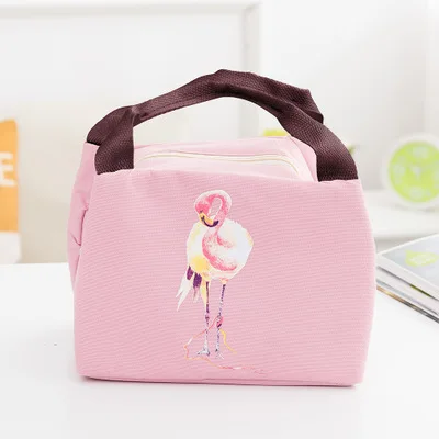 Детские сумки для хранения еды, молока, фламинго, водонепроницаемая сумка Оксфорд, сумка для обеда, детская теплая Термосумка для еды - Цвет: Pink Flamingo