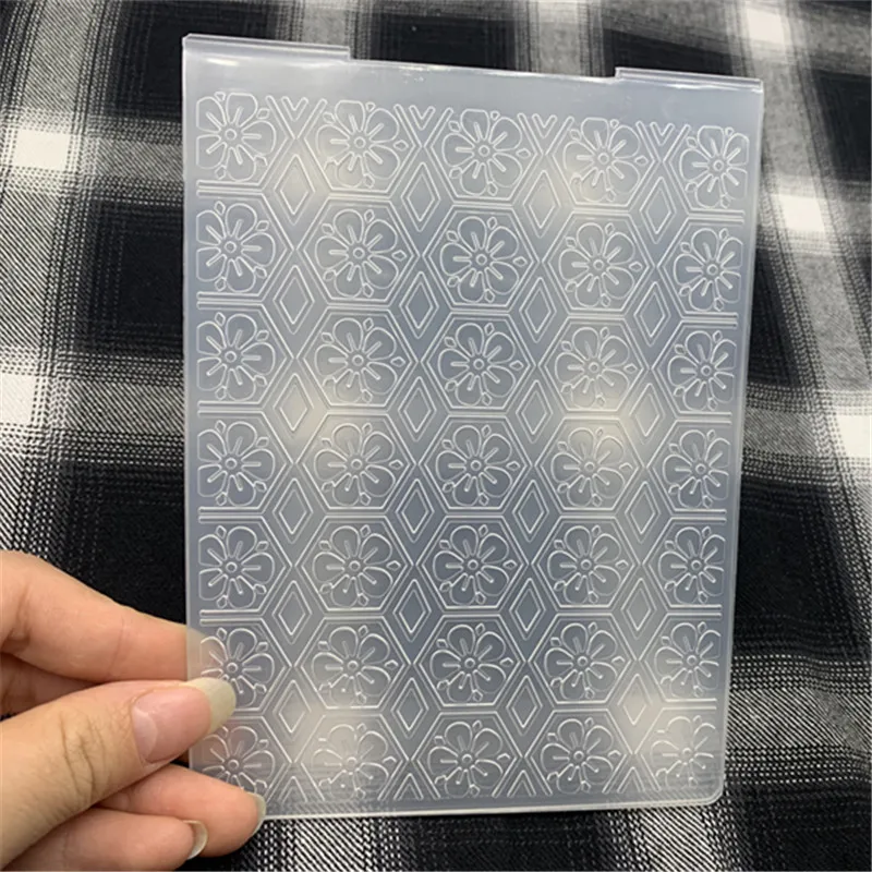 Hexagon geometric flowers print DIY Plastic Embossing Folders for DIY Scrapbooking Paper Craft/Card Making Decoration Supplies plastic embossing folder embossing folder