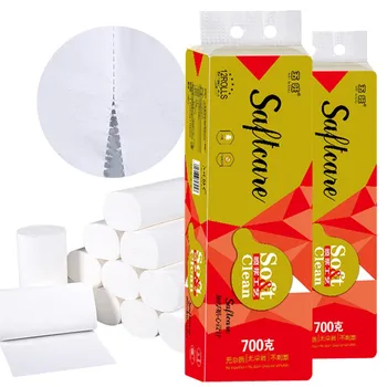 

12 Rolls/Lot Fast Shipping Toilet Roll Paper 4 Layers Home Bath Toilet Roll Paper Primary Wood Pulp Toilet Paper Tissue Roll