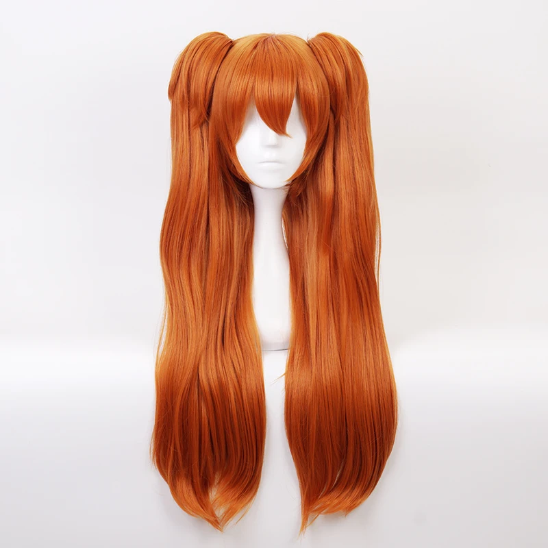 Eva Asuka Langley Soryu Wigs Tiffany Grant Wig Orange Long Synthetic Hair Cosplay + Cap |