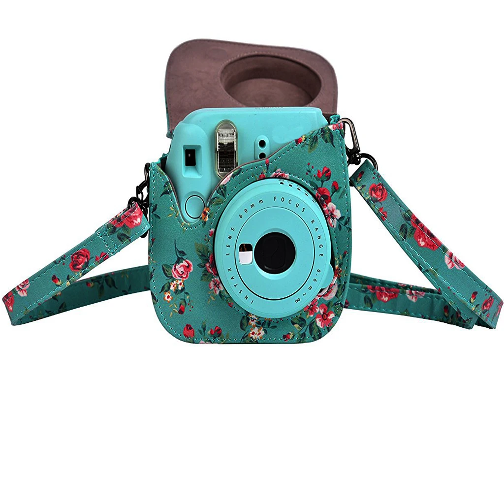PU Leather Camera Shoulder Bag  Case Bag With Strap Holder For Fujifilm Instax Mini 8 8+ Mini 9 Instant Camera 