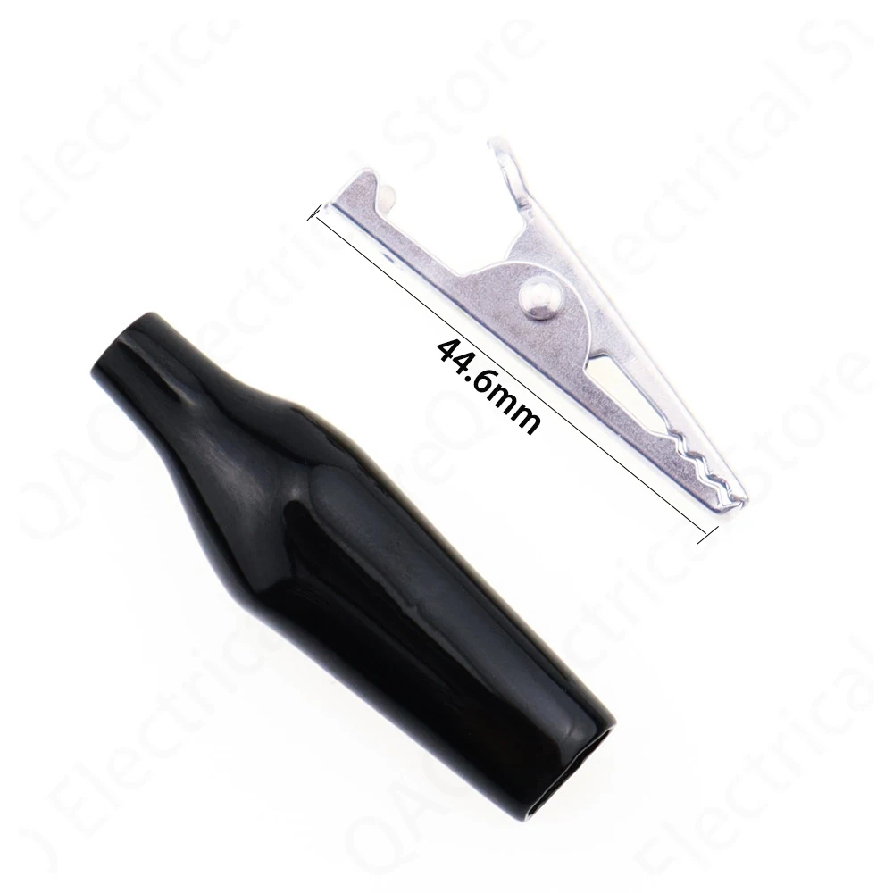 20pcs/lot 45MM Metal Alligator Clip G98 Crocodile Electrical Clamp for Testing Probe Meter Black and Red with Plastic Boot alligator clips test clip test hooks clips alligator clip adapter
